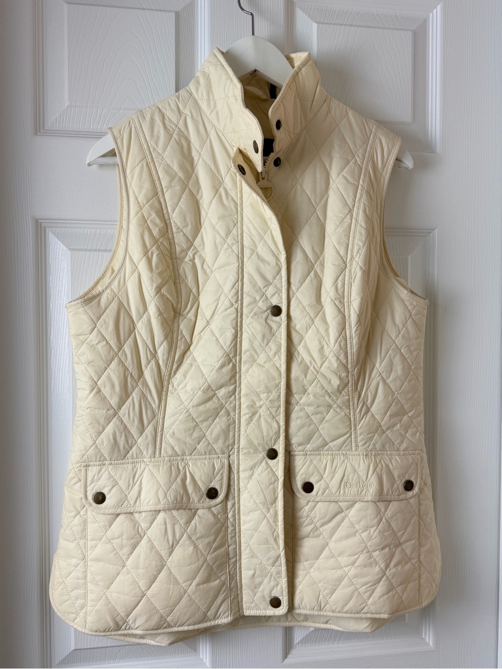 Barbour Otterburn Women's Quilted Ivory Vest Size 10 US | 14 UK